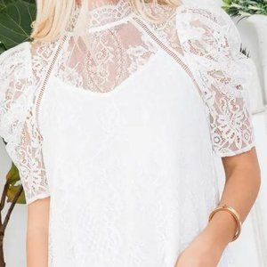 Lace top with white insert